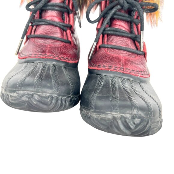 Sorel Out N About Cashmere-Lined Lux Duck Boots Burgundy Red Size 8 - Picture 5 of 11